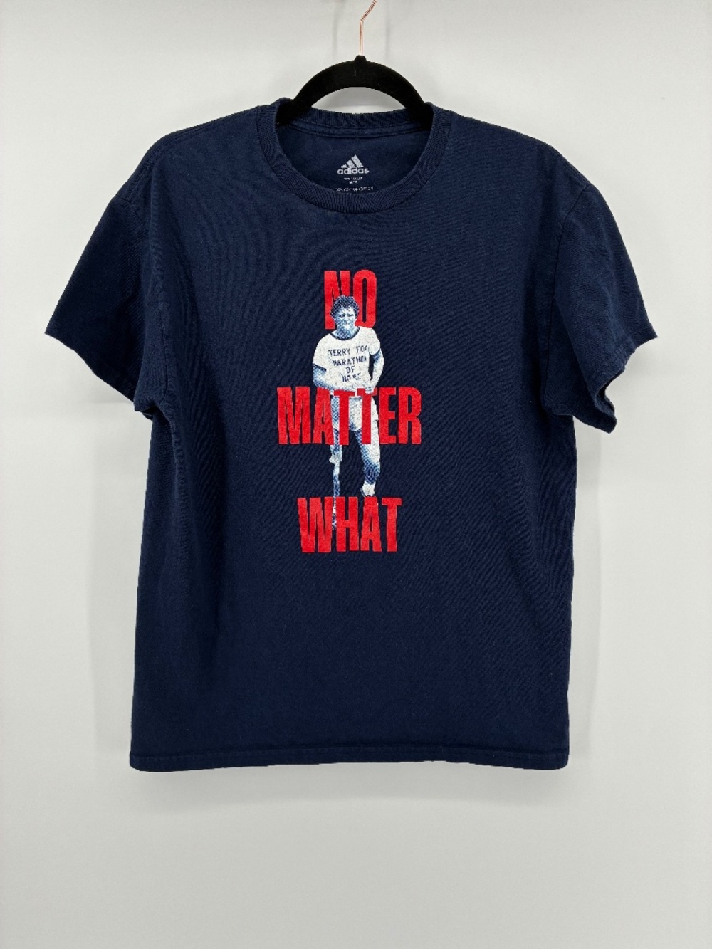 Adidas Terry Fox ' Navy 'No Matter What' Graphic Tee